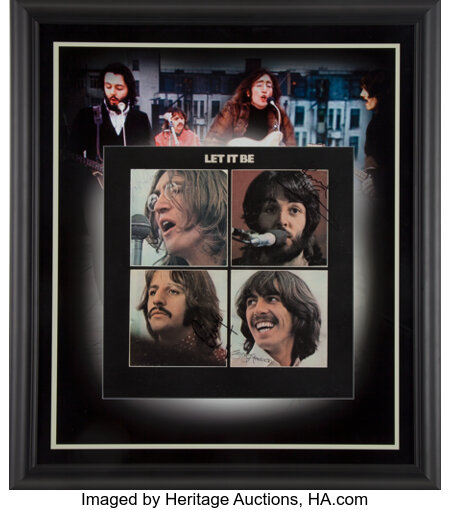 Music Memorabilia:Autographs and Signed Items, Beatles Signed Let It Be US Stereo LP Cover (Apple AR-34001,1970) in a Framed Display, the Only Example Known to ... Image #2