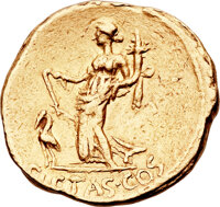Ancients:Roman Republic, Ancients: Marc Antony as Triumvir (43-31 BC). AV aureus (21mm, 8.06gm, 4h).&nbsp;...