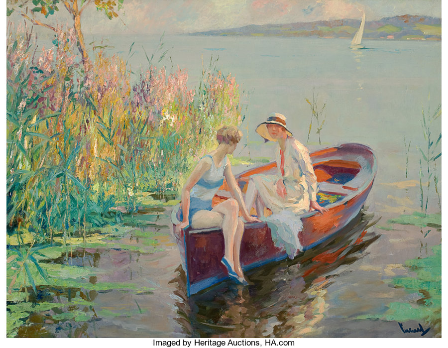 Fine Art - Painting, American, EDWARD CUCUEL (American, 1875-1954). Summer Reflections. Oilon canvas. 26 x 31 inches (66.0 x 78.7 cm). Signed lower ri... Image #1