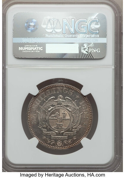 South Africa, South Africa: Republic 2 1/2 Shillings 1892 AU55 NGC,...